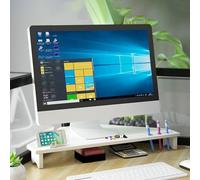 ZRQSMCX Supporto per Monitor angolare 1/2 Strato Bianco Supporto per Monitor angolare per Computer, Organizzatore per Spazio di Lavoro da scrivania con portapenne/cassetto, Suppo,1-Tier