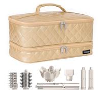 ZRRAJOY Custodia a doppio strato per Shark Flexstyle, custodia da viaggio per Shark 430/440 Flexstyle, borsa organizer per accessori Shark Flexstyle/Dyson Airwrap Styler, Oro, Custodia da viaggio