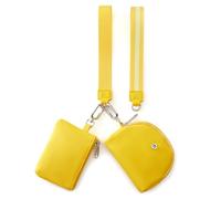 ZRRAJOY Mini portafoglio da polso da donna con cerniera - Portamonete doppio con 2 cinghie, portachiavi e braccialetto, piccola pochette carina per ragazze adolescenti, organizer compatto per carte