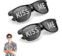 ZRUEWOT 2 occhiali da sole per feste con motivo KISS ME occhiali da sole per feste di carnevale, occhiali da sole per feste, club, feste e carnevale, accessori per foto