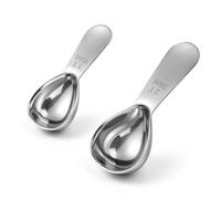 ZRUEWOT 2 pezzi in acciaio inox per il caffè, porzionatore per il caffè con manico corto e spesso, dosatore per il caffè in polvere e zucchero a velo (15 ml + 30 ml)