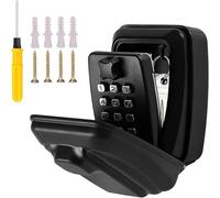 ZRUEWOT Boite a Clefs Securisee Exterieur, Grande Boitier a Cle Murale avec Code 12 Chiffres Boite à Clé Sécurisée, étanche à l'eau et à la Rouille pour L'école de Garage à Domicile Airbnb(nero)