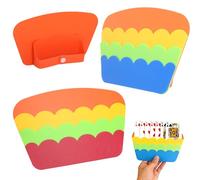 ZRUEWOT Porta Carte da Gioco 2 Pezzi Reggi Carte da Gioco a 3 Livelli Pieghevole per Famiglie e Bambini Porta Carte Gioco da Tavolo Mains Libere