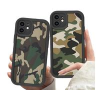 Zrutru Confezione da 2 custodie mimetiche per iPhone 12 mini, motivo mimetico verde militare, eleganti e alla moda, per uomini, ragazzi e adolescenti, morbide, antiurto, protezione delle lenti Funda