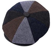 ZRWASKA® Cappellini piatti da uomo UK 8 pannelli Peaky Flat Baker Boy Cappelli in lana - Gatsby Tweed Tessuto di lana stile Newsboy Donna Baker 1920s Cappello piatto da uomo tinta unita a spina di