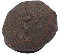 ZRWASKA® Cappellini piatti da uomo UK 8 pannelli Peaky Flat Baker Boy Cappelli in lana - Gatsby Tweed Tessuto di lana stile Newsboy Donna Baker 1920s Cappello piatto da uomo tinta unita a spina di