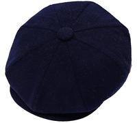 ZRWASKA® Cappellini piatti da uomo UK 8 pannelli Peaky Flat Baker Boy Cappelli in lana - Gatsby Tweed Tessuto di lana stile Newsboy Donna Baker 1920s Cappello piatto da uomo tinta unita a spina di