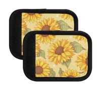 ZRWLUCKY 2 pezzi di maniglie per bagagli, girasole e fiori arancioni, morbidi e robusti, etichette adesive per bagagli e valigie per borse della spesa
