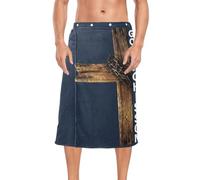 ZRWLUCKY Asciugamano da bagno da uomo in legno con croce con Dio amato il mondo, 152,4 x 71,1 cm, ad asciugatura rapida, per spa, sauna, palestra