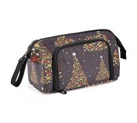 ZRWLUCKY Astuccio organizer per matite di grande capacità, multifunzionale, per cosmetici, cosmetici, per adolescenti, ragazzi, fiori di Natale, Albero di Natale Felice Fiore Eclettico, Taglia unica,