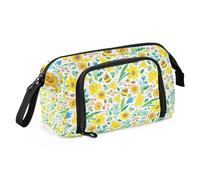 ZRWLUCKY Astuccio portamatite di grande capacità, portatile, rigido, per ragazze, fiori, eclettico, Fiori Floreali Eclettici, Taglia unica, Cartoni