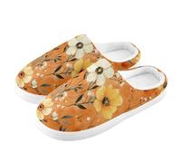 ZRWLUCKY Autunno Narciso Anemone Arancione Uomo Donna Scarpe da Casa con Memory Foam Morbido Fuzzy Slipper Caldo Inverno Accogliente Pantofola per Casa Outdoor