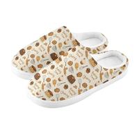 ZRWLUCKY Baking Time - Pantofole da uomo e da donna, con memory foam, pelose, comode scarpe da camera da letto, Tempo di cottura, 13/14 UK Men/ 14/15.5 UK Women Wide