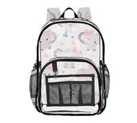 ZRWLUCKY Bambini Trasparente Zaino Per La Scuola Per Ragazze Adolescenti PVC Trasparente Zaino Arco Piccolo Elefante Beige, Arco Piccolo Elefante Beige, Taglia Unica, Arco Piccolo Elefante Beige