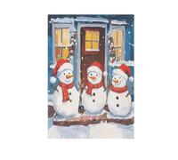 ZRWLUCKY - Bandiera da giardino con design divertente pupazzo di neve da 12 x 18 pollici, bandiere da giardino di benvenuto su due lati per cortile, casa, piccole bandiere di decorazione del prato e