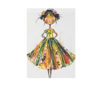ZRWLUCKY Bandiera da giardino con disegno di bambola alla moda da 12 x 18 pollici, bandiere da giardino di benvenuto a doppia faccia per cortile esterno, casa, piccole bandiere per decorazione del