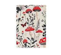 ZRWLUCKY - Bandiera da giardino con funghi rossi, beige, 12 x 18 pollici, bandiere da giardino di benvenuto a doppia faccia per cortile, casa, piccole bandiere per decorazione di prato, cortile