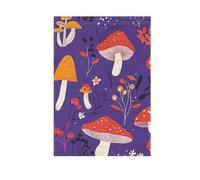 ZRWLUCKY Bandiera da giardino con funghi selvatici rossi, viola, 12 x 18 pollici, bandiere da giardino di benvenuto a doppia faccia per cortile, casa, piccole bandiere di decorazione del prato