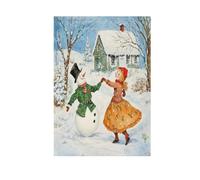 ZRWLUCKY Bandiera da giardino con motivo di danza del pupazzo di neve, 12 x 18 pollici, bandiere da giardino di benvenuto a doppia faccia per cortile, casa, piccole bandiere di decorazione del prato