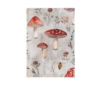 ZRWLUCKY - Bandiera da giardino di benvenuto con funghi rossi, colore grigio, 28 x 40 pollici, bandiere da giardino su due lati, per esterni, patio, casa, veranda, vacanze, grandi bandiere