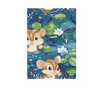 ZRWLUCKY Bandiera da giardino Kawaii Mouse A River 12 x 18 pollici Bandiere da giardino di benvenuto su due lati per cortile esterno casa piccole bandiere stagionali per la decorazione del prato