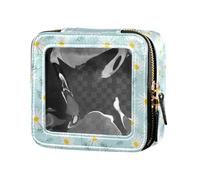 ZRWLUCKY Beauty case in pelle trasparente con margherite floreali botaniche per cosmetici da donna, Margherita floreale botanica