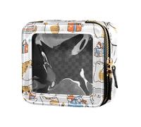 ZRWLUCKY Beauty case scozzese pieghevole bianco trasparente con gatti da viaggio per cosmetici, da viaggio, con gatti scozzesi pieghevoli bianchi, Scottish Fold Cats Bianco