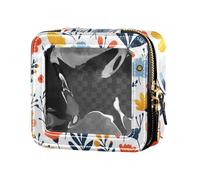 ZRWLUCKY Beauty case trasparente con bellissimi piccoli fiori bianchi e carini, organizer per trucchi da viaggio, bellissimi piccoli fiori bianchi, Bellissimi Fiori Piccoli Bianchi