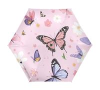 ZRWLUCKY Bellissimo ombrello da golf con farfalle dolci pesca tre pieghevoli blocco automatico UV ombrello per viaggio vento automatico aperto chiuso leggero compatto ombrello da golf