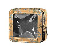 ZRWLUCKY Blue Berry Pattern Clear Mini Makeup Bag Impermeabile Viaggio Toiletry Bag Makeup Bag Organizer per le Donne, Motivo a bacche blu