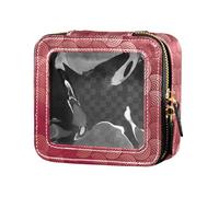 ZRWLUCKY Bold Diagonale Astratto A Righe Corallo Chiaro Trucco Borse In Pelle Toiletry Bag Mini Trucco Contenitori per, Corallo a strisce astratto diagonale audace