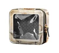 ZRWLUCKY Borsa da bagno trasparente con leone dei cartoni animati, mini trousse da bagno per cosmetici, organizer portatile per il volo, cartone animato Lion Vintage vasca da bagno
