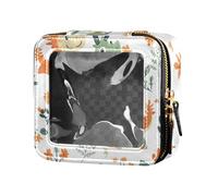 ZRWLUCKY Borsa da toilette con stampa di mostro dolce dei cartoni animati, con cerniera, per il volo, con motivo di mostro dolce dei cartoni animati, colore bianco, Cartone animato Dolce Mo