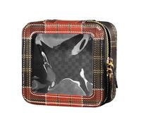 ZRWLUCKY Borsa da toilette da viaggio per trucco trasparente con texture alla moda per la cura della pelle per le donne, Trama alla moda