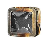 ZRWLUCKY Borsa da toilette trasparente da viaggio con motivo leone dei cartoni animati, con cerniera, mini contenitori per il trucco da viaggio, cartone animato, leone, paura