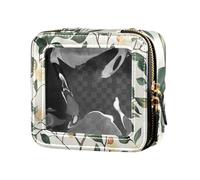 ZRWLUCKY Borsa da viaggio trasparente con motivo stella alpina e ramo, borsa da viaggio per articoli da toeletta beauty case organizer per donne, stella alpina e ramo