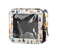 ZRWLUCKY Borsa per il trucco con motivo divertente nano, beige, trasparente, impermeabile, da viaggio, trousse per cosmetici, organizer per donne, motivo divertente nano beige, Fantasia Nana