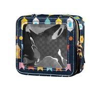 ZRWLUCKY Borsa per trucco trasparente impermeabile con luci Ramadan, da viaggio, trousse per cosmetici da donna, luci ghirlande ramadan