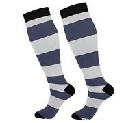 ZRWLUCKY Calzettoni da donna a righe orizzontali al ginocchio spessi caldi traspiranti calzini sportivi per abbigliamento sportivo quotidiano, Strisce orizzontali, taglia unica