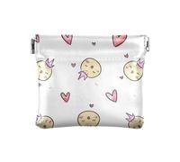 ZRWLUCKY Carino Coniglio Semplice Bianco Donna Piccolo Portafoglio In Pelle Portamonete Portatile Mini Cambiamento Portafoglio Tasca Moneta per Uomo Donna Viaggio, Multicolore, 4.33"(L) x 3.74"(W) x