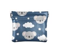 ZRWLUCKY Carino Koala Good Night Portamonete da donna in pelle piccola borsa portatile mini trucco per donna ragazza, Carino Koala Buona Notte, 4.33"(L) x 3.74"(W) x 0.39"(H), Stampa