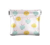 ZRWLUCKY Carino Mostri Blu e Giallo PU Pelle Piccolo Portamonete Portatile Trucco Borsa Cambiare Borsa per Donne Ragazzi Ragazze, Multicolore, 4.33"(L) x 3.74"(W) x 0.39"(H), Stampa