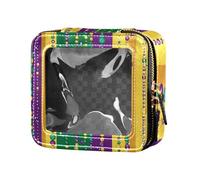 ZRWLUCKY Carnevale piccole perline gialle trasparenti borsa per il trucco piccola borsa da toilette da viaggio borsa per trucco organizer per donne, carnevale piccole perline gialle, Carnevale Perline