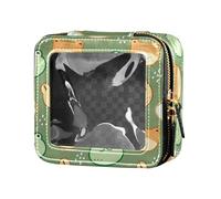 ZRWLUCKY Cartoon Forg Head Cute Makeup Case Bag Trasparente Impermeabile Viaggio Toiletry Bag Cuoio Cosmetico Bag per Viaggi, Cartoon Forg Testa