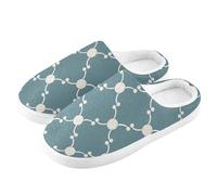 ZRWLUCKY Circle and Line - Pantofole da uomo e da donna, con memory foam e pelosa, comode scarpe da camera da letto, Cerchio e Linea, 3/4 UK Men/ 4/5 UK Women Wide