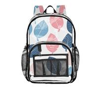 ZRWLUCKY Clear Kids Zaini Per La Scuola Trasparente Zaino Per La Scuola Per Gli Adolescenti Vedere Attraverso Borsa PVC Trasparente Paese Foglia Bianco, Paese Foglia Bianco, Taglia Unica, Bianco
