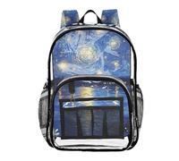 ZRWLUCKY Clear Kids Zaini per la Scuola Trasparente Zaino Per La Scuola Per Le Ragazze PVC Trasparente Per Mezzanotte Cielo Stellato Brillante, Mezzanotte Cielo Stellato Brillante, Taglia Unica