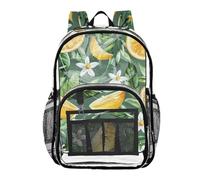 ZRWLUCKY Clear School Zaini Zaino Trasparente Per Adolescenti Borsa Pesante Trasparente Limone e Foglie Verde, Limone e Foglie Verde, Taglia Unica, Limone e Foglie Verde, Taglia Unica, Limone e foglie