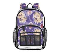 ZRWLUCKY Clear Zaino per Scuola Trasparente Zaino Scuola Per Adulti PVC Trasparente Per Laperm Gatti Viola, Laperm Gatti Viola, Taglia Unica, Gatti Laperm Viola, Taglia Unica, Laperm Cats Viola, One