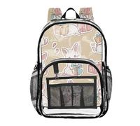 ZRWLUCKY Clear Zaino Scuola Media Clear Kid Zaino Per Ragazze Ragazzi Trasparente Trasparente PVC Zaini Bei Gatti Neutrali Beige, Bellissimi Gatti Neutrali Beige, Taglia Unica, Gatti Belli, Bellissimi